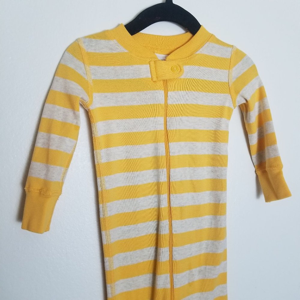 Hanna Andersson Baby Striped Onesie PJ Yellow 12 - Picture 3 of 4
